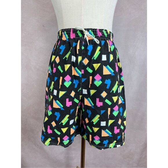 Vintage 1980s Geometric Shorts - Picture 1 of 6